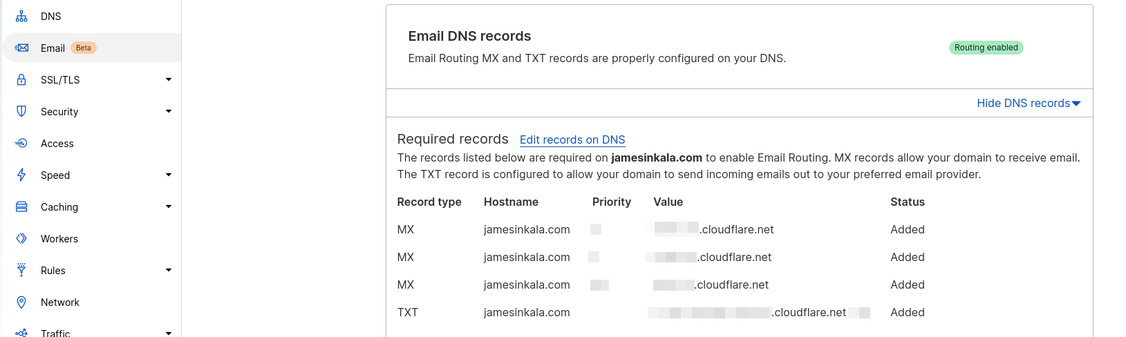 Setting up MX DNS records from instructions